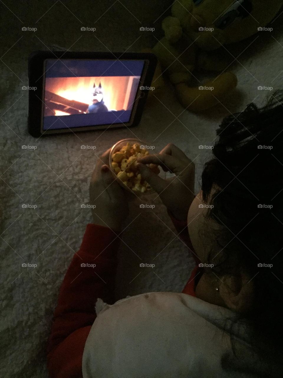 Watching a movie at home