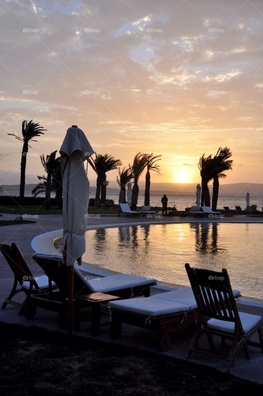 Sunset at la hacienda bahia paracas