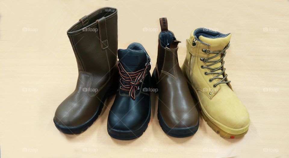 Shoes and boots made of leather