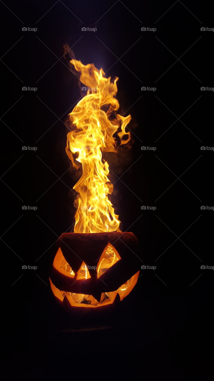 flaming pumpkin