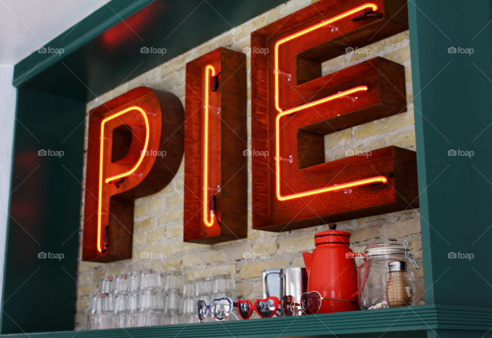 Pie sign.