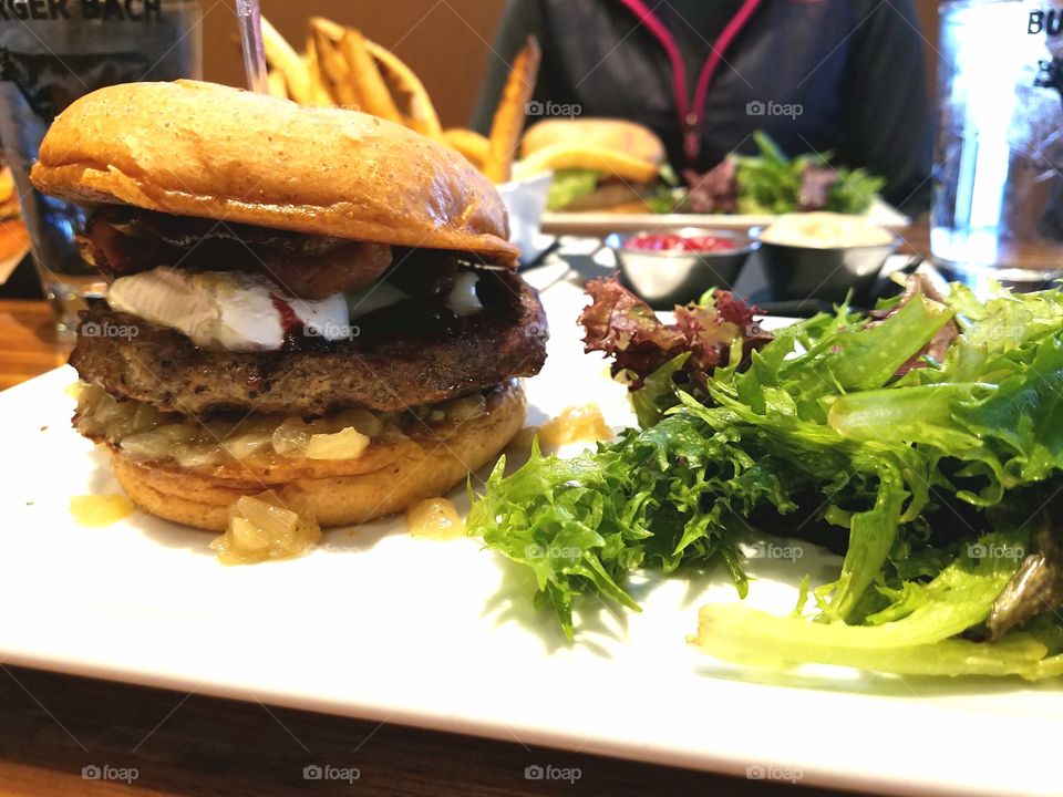 Blueberry chipotle barbecue and Brie burger