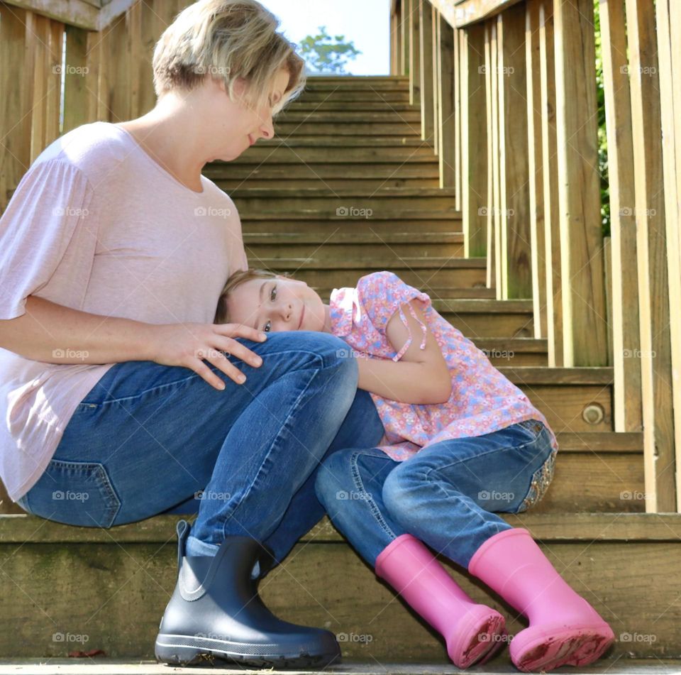 Mother daughter tender moment