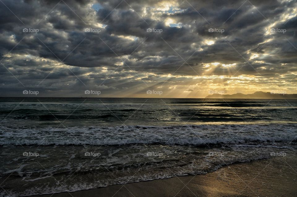 Water, Sunset, Sea, Storm, Ocean