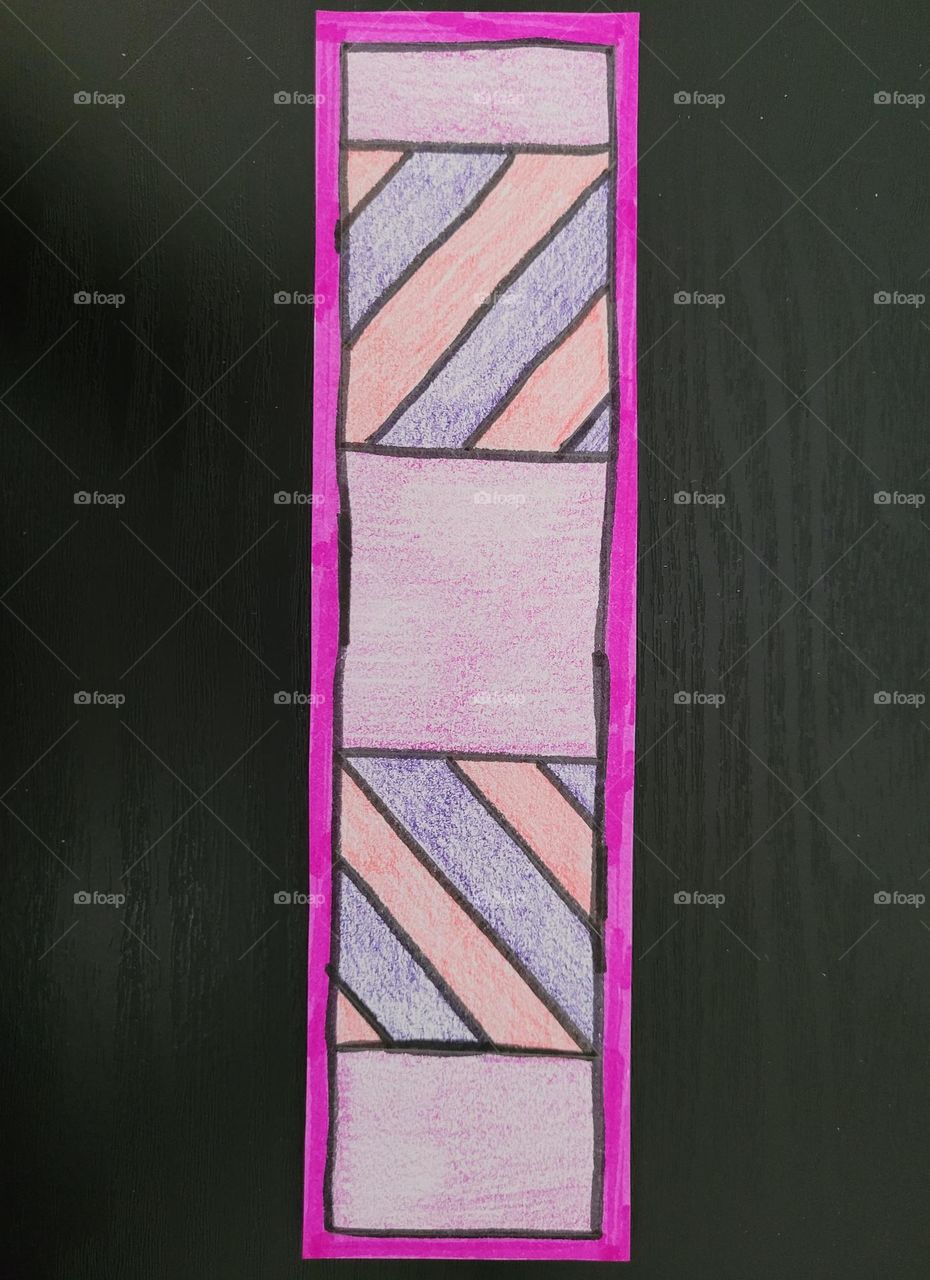purple and pink striped bookmark