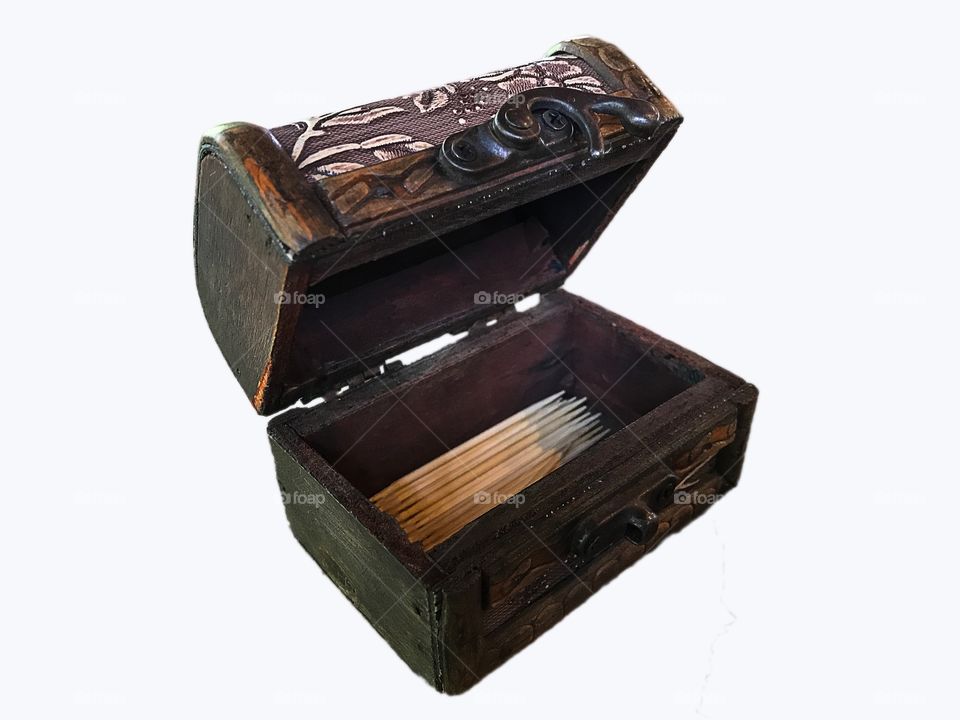 Old small wooden box to keep precious jewelry 