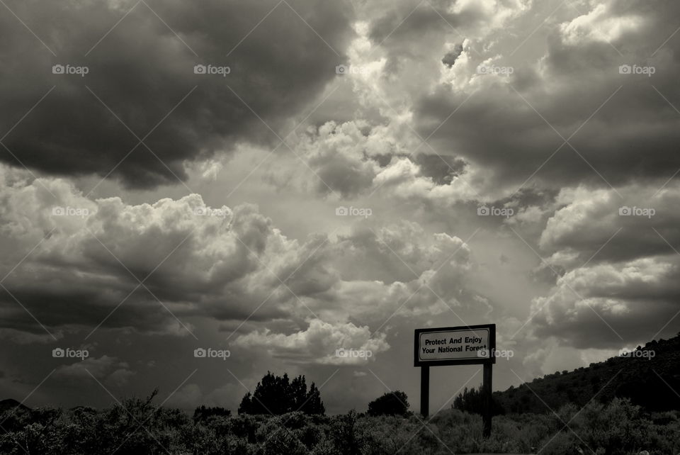 Sign board again cloudscape