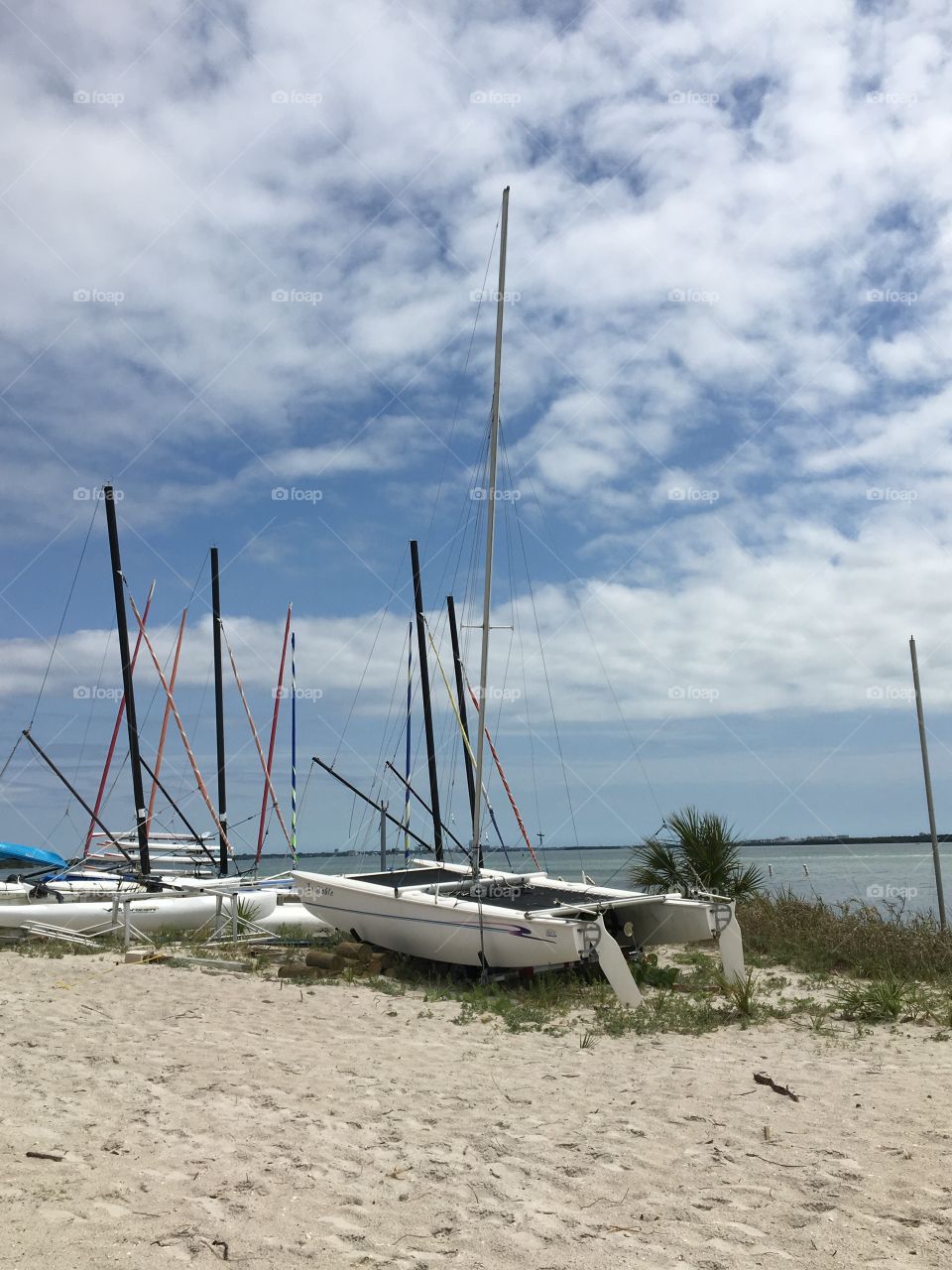 Catamarans on beach