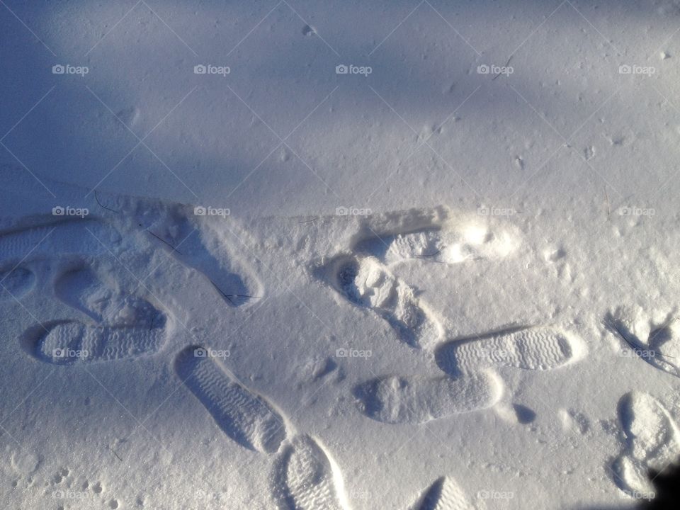 Footprints in the snow 