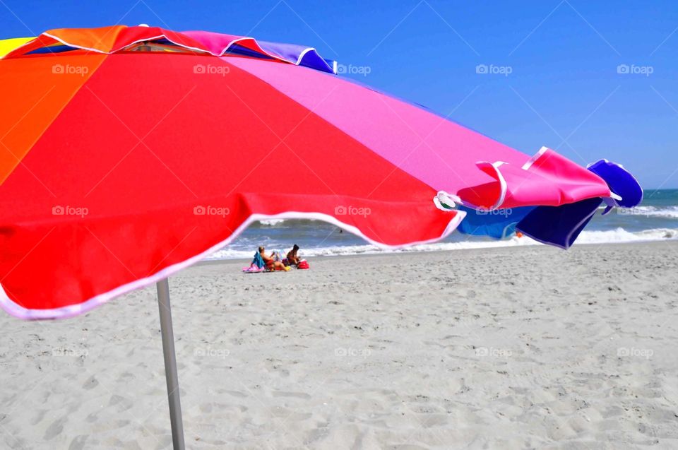 Colorful beach umbrella 