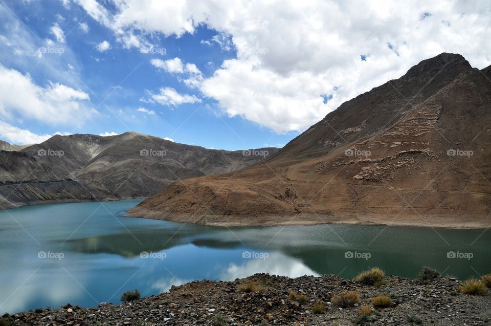 adventures in tibet - mountain lake view