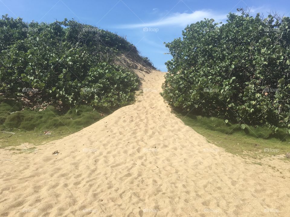 A path of sand between the mountain!
