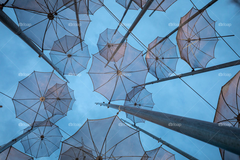 Famous Umbrellas Sculpture In Thessaloniki, Greece