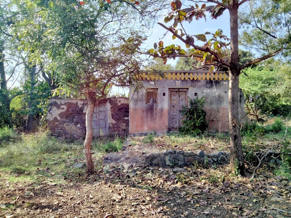 Ruins of old house.