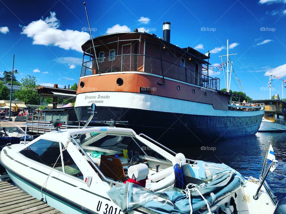 Lappeenranta, Finland . In the background, a carefully preserved ancient steamer😊