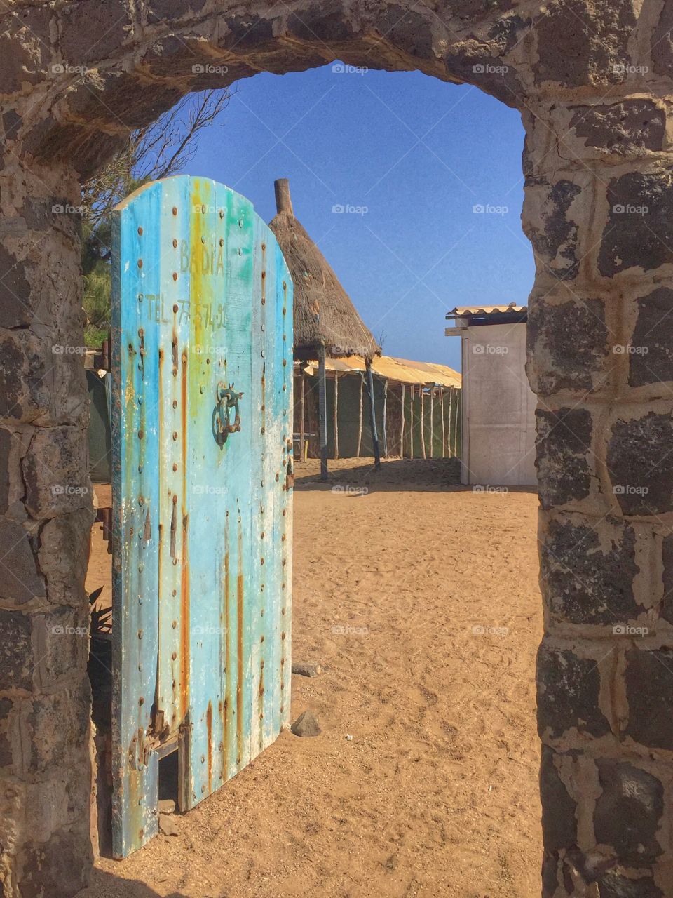Door to a beach resort, Ile de Ngor