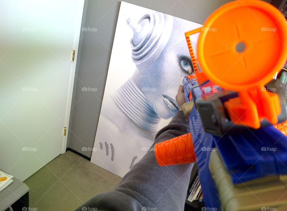 robot nerf. aiming down scope