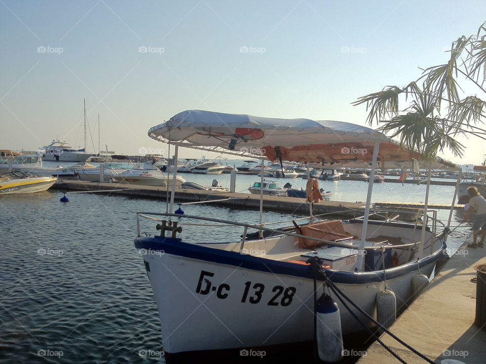 sky summer sea boat by penguincody