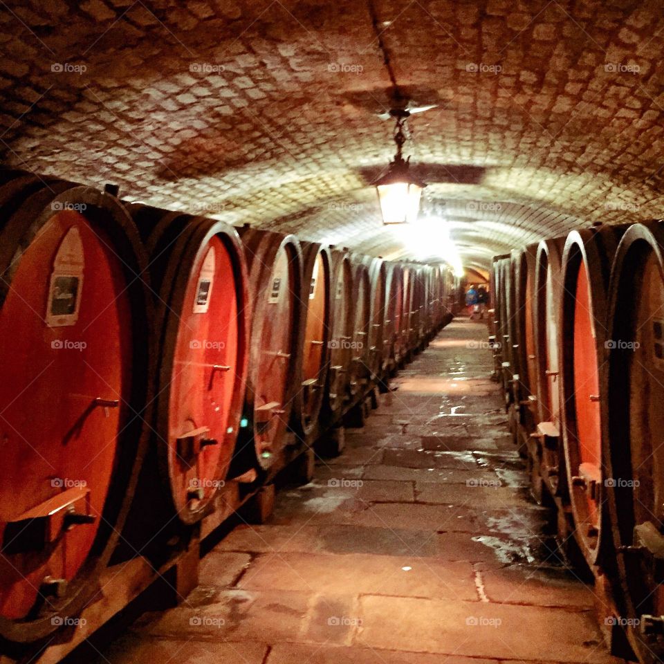 Historic wine cave from the 1700's in Strasbourg , France