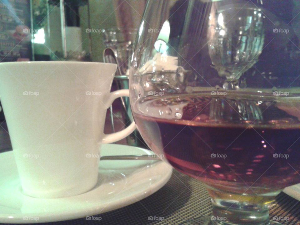 the evening brandy with coffee