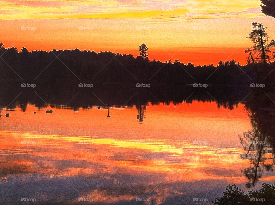 Red reflections. Watching a red sunset