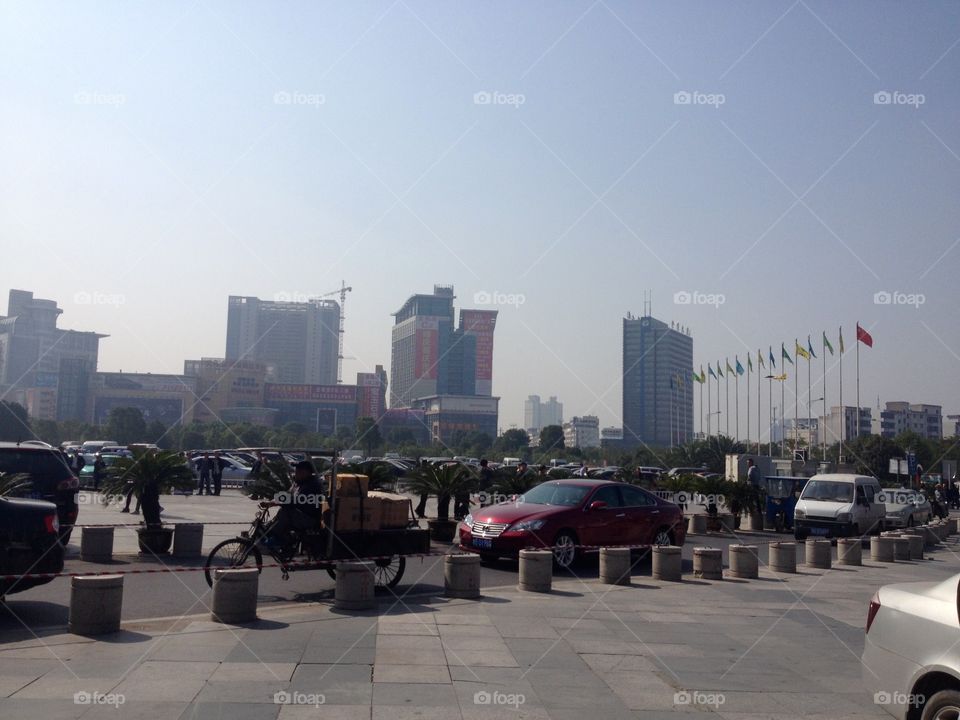 Traffic near Futian trade market in Yiwu 