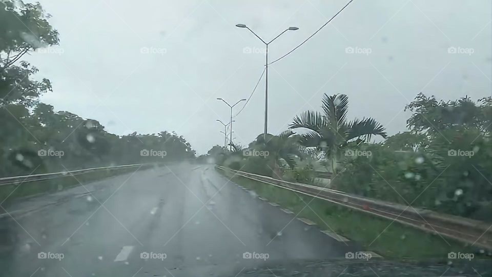 Raining on the way back home.!