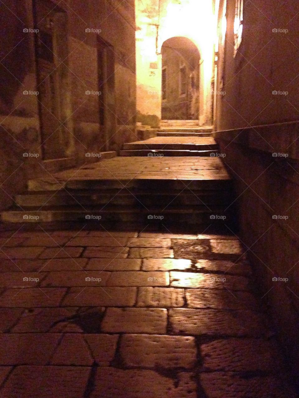 Street in the night. Sibenik