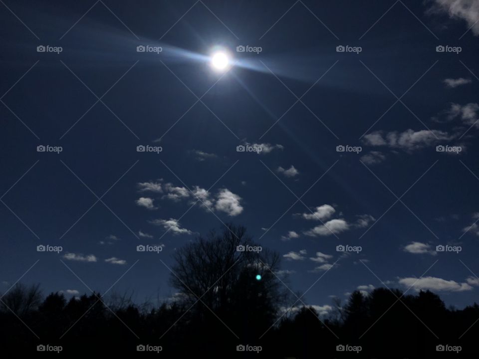 Bright Sun Shining High in the Sky. Powerful Energy.