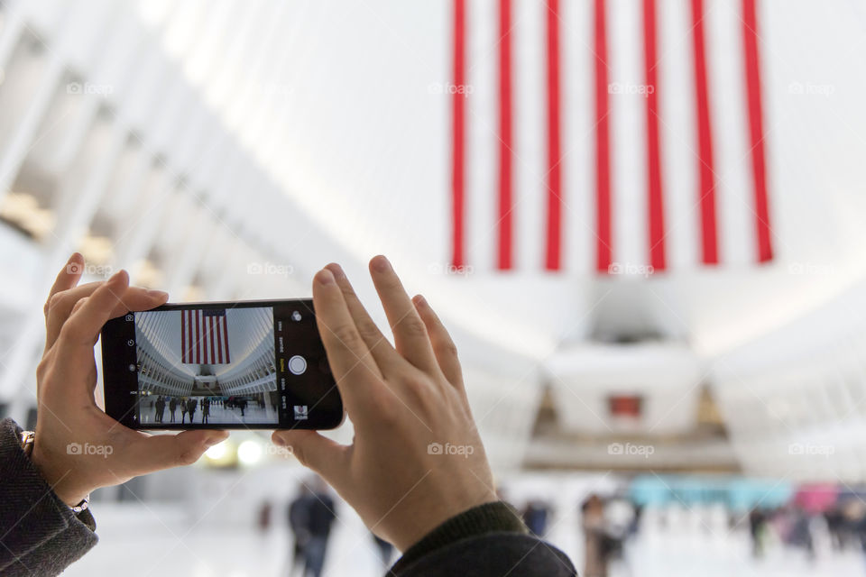 Photographing USA flag