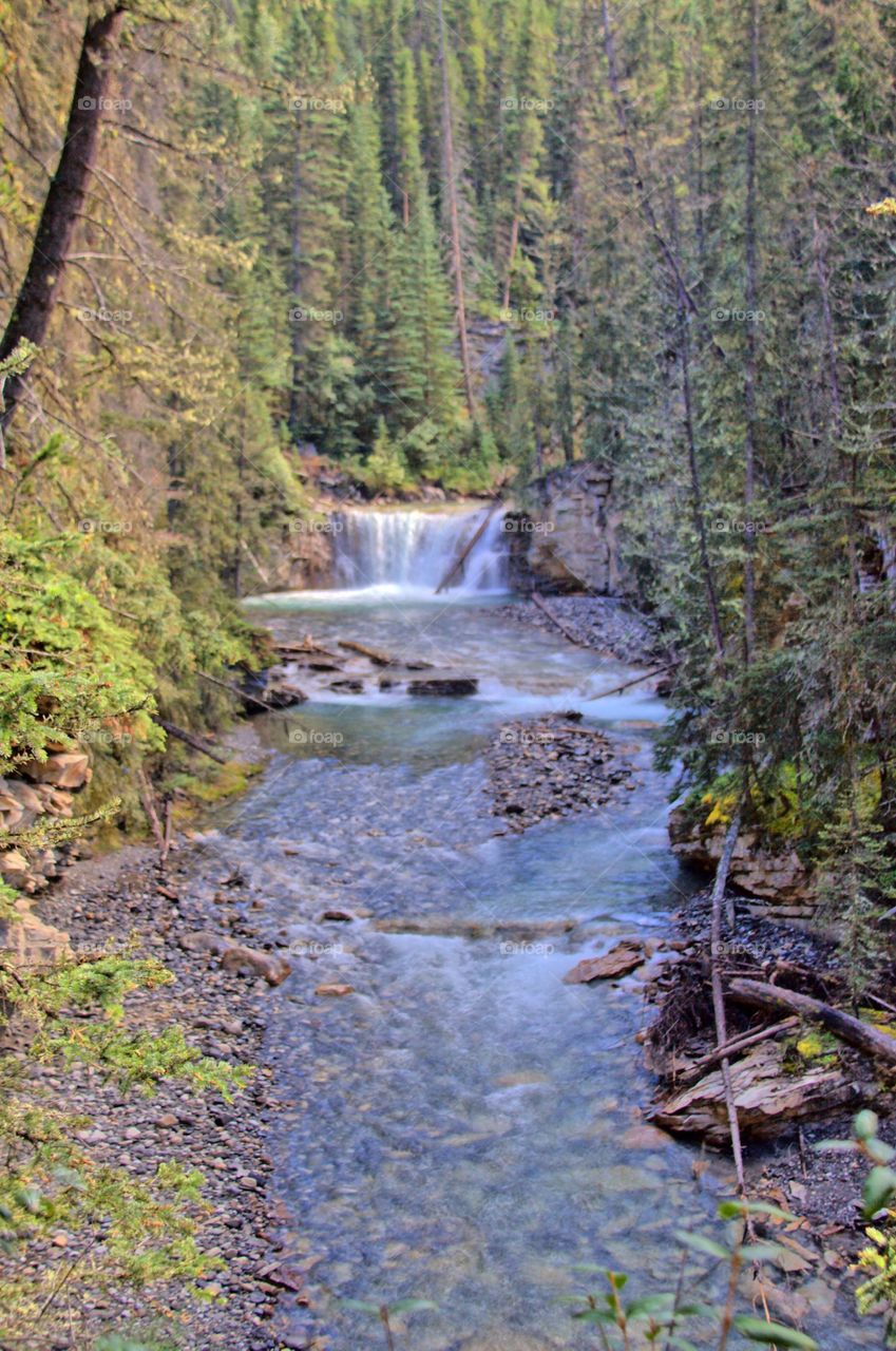 Stream from plain of six glaciers lake Louise 