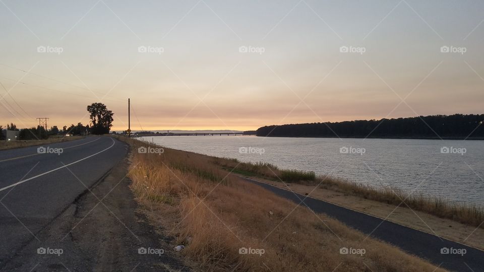 Sunset Marine Drive Columbia River Oregon