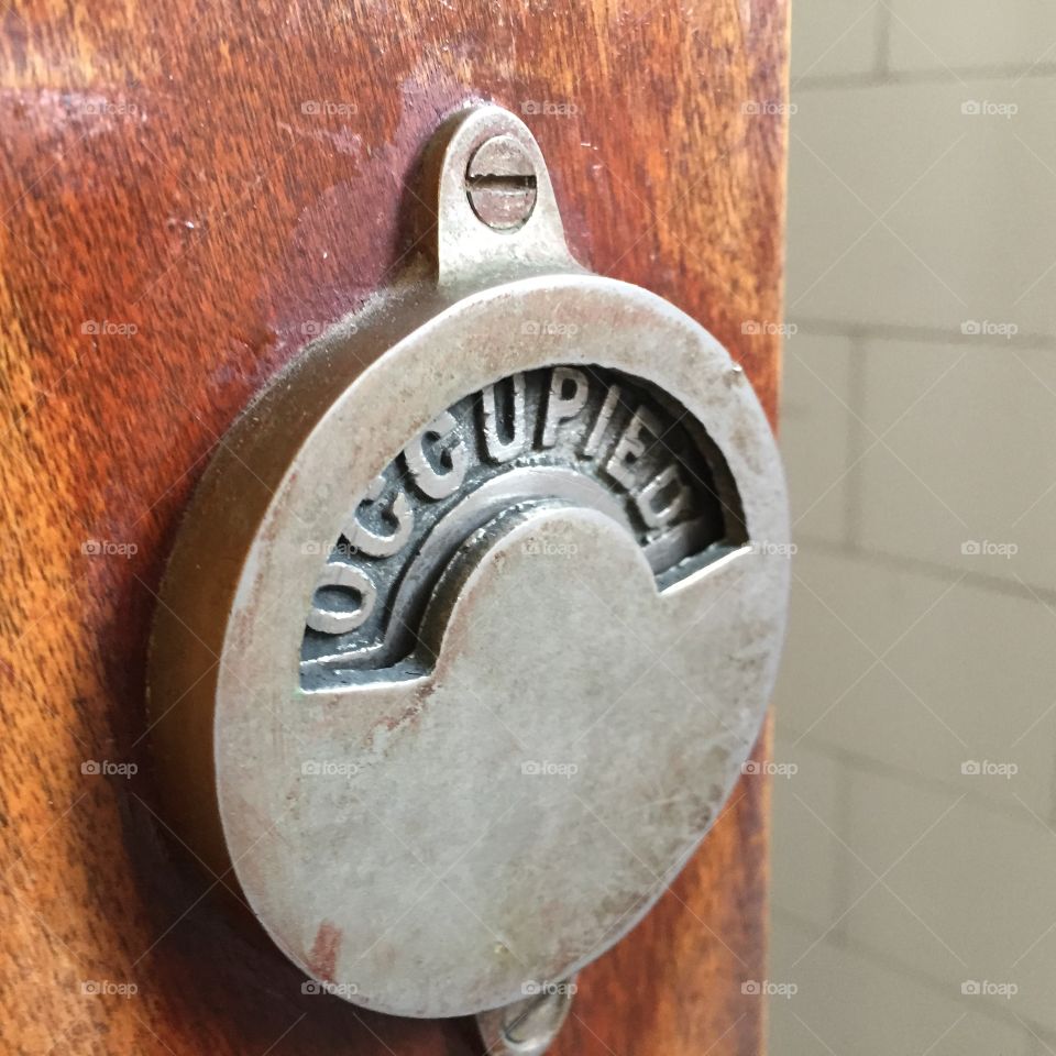 Bathroom door lock, occupied
