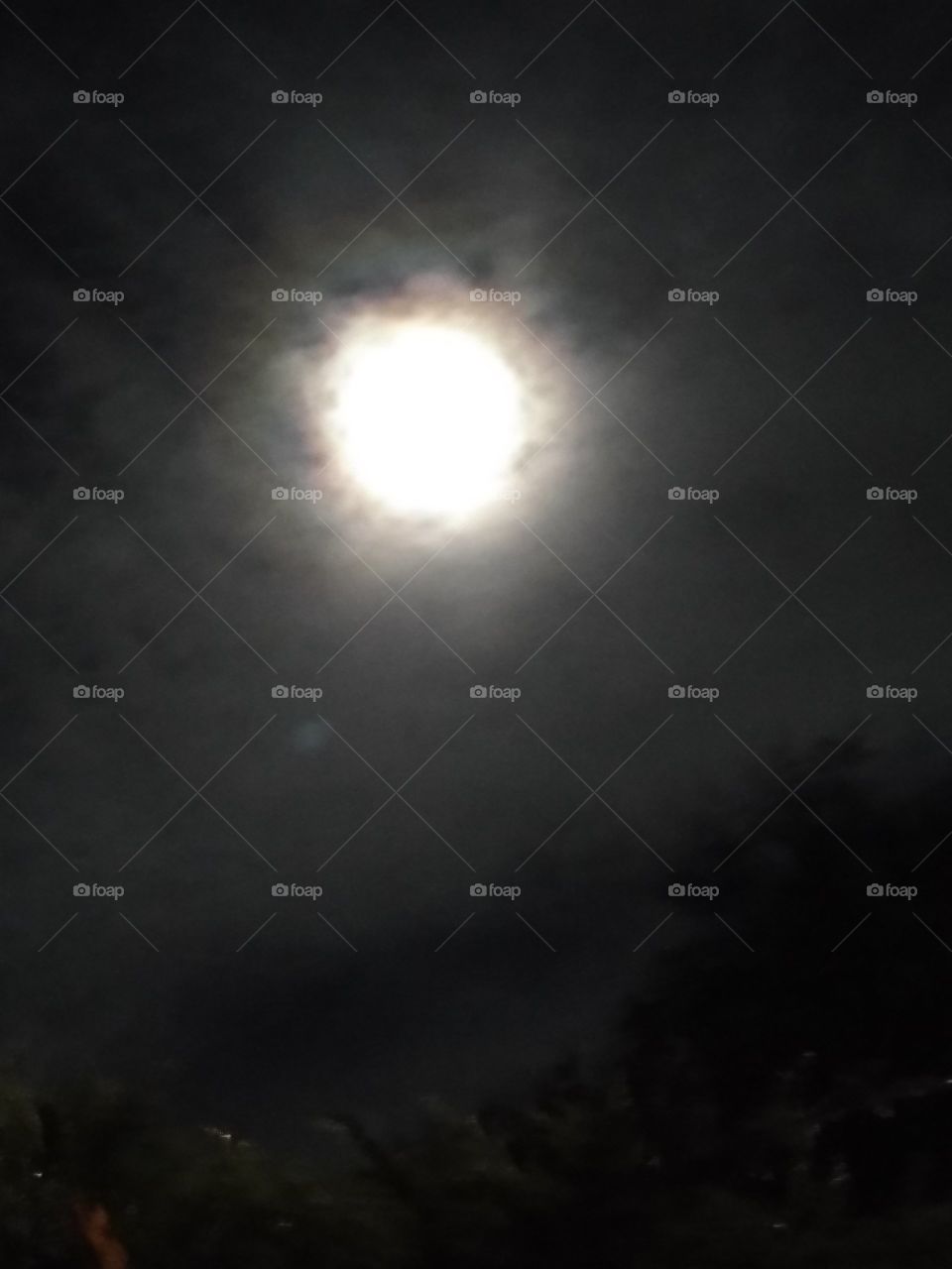 Moon shining in Scotland  in October 2016