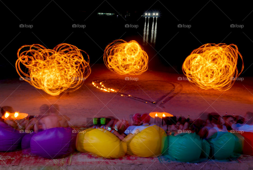 Fire show on the beach