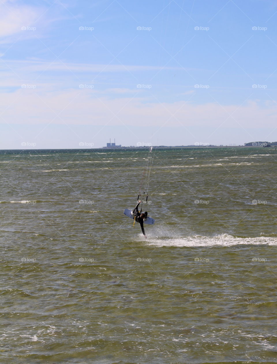 Wakeboard jumping action.