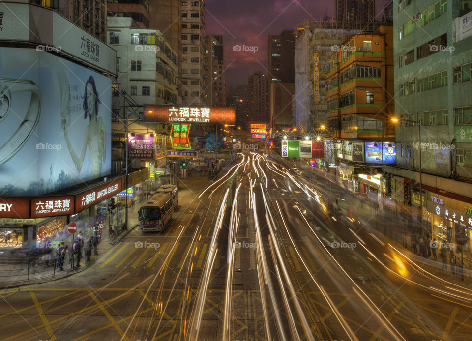 Mongkok street. Typical Hong Kong street on Mongkok and surrounds 