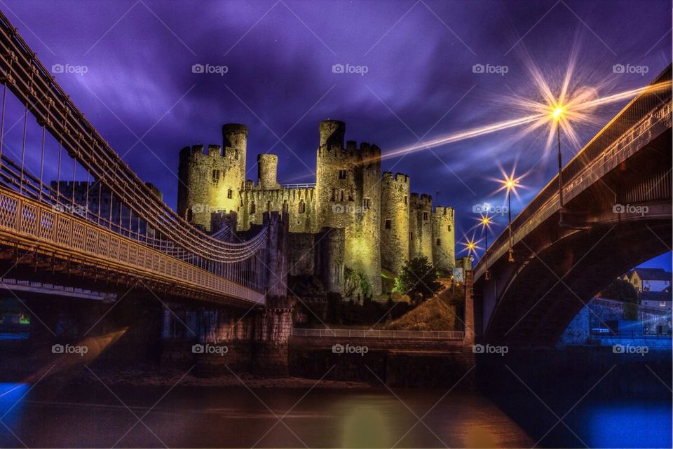 Purple conwy castle