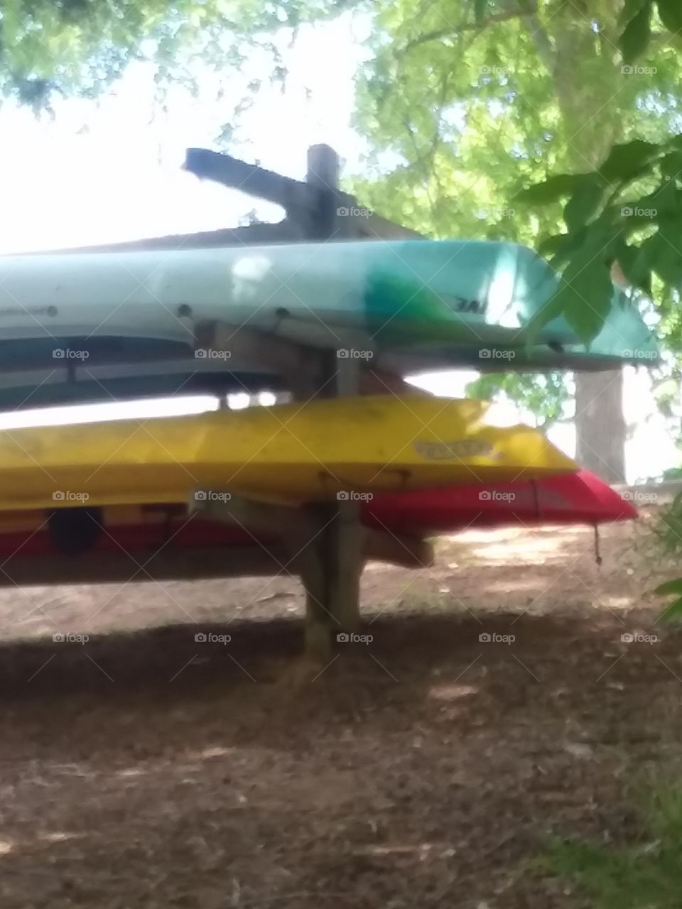 canoes at the lake