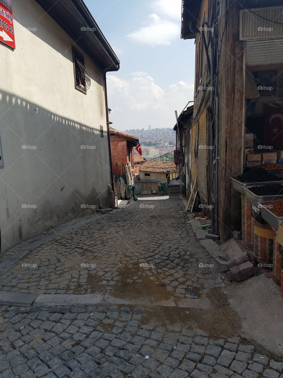 a view from the streets inside Ankara castle