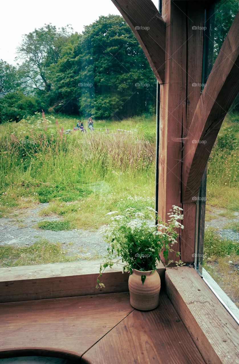 terrace with flowers