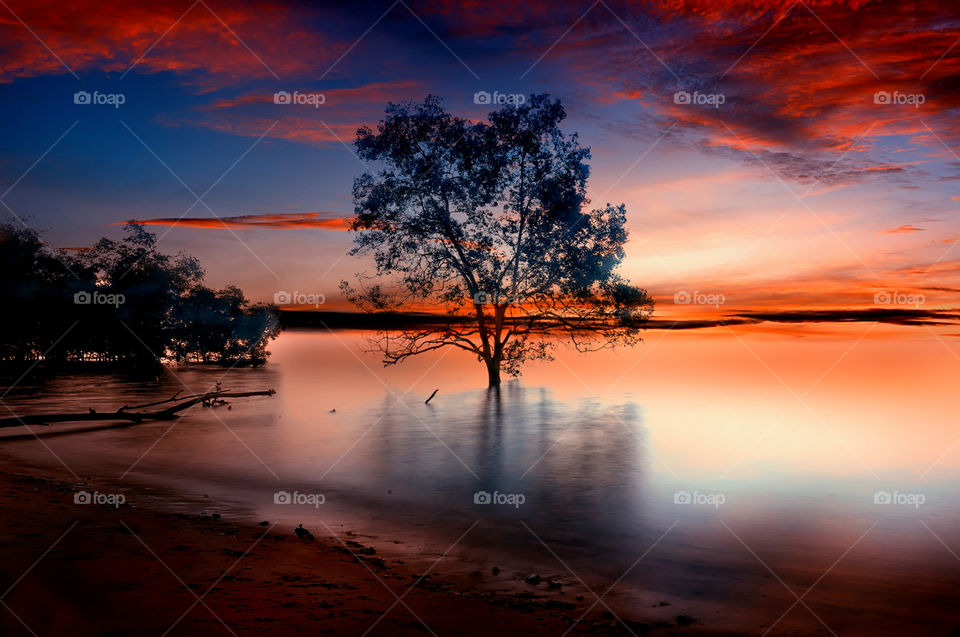 sunset at tanjung beach