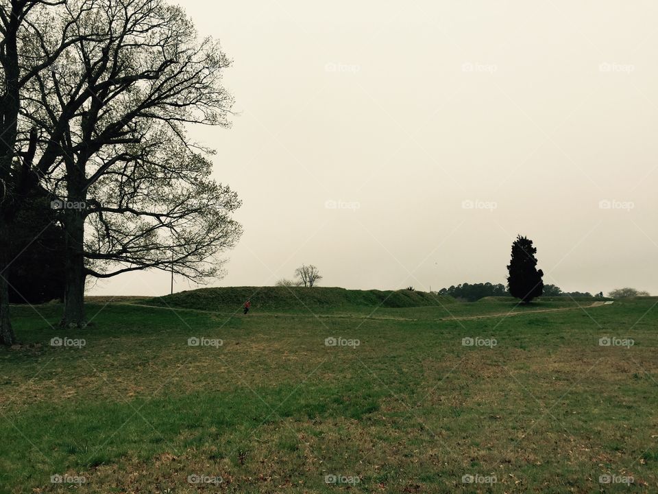 Yorktown Battlefield. Embankments at Yorktown 