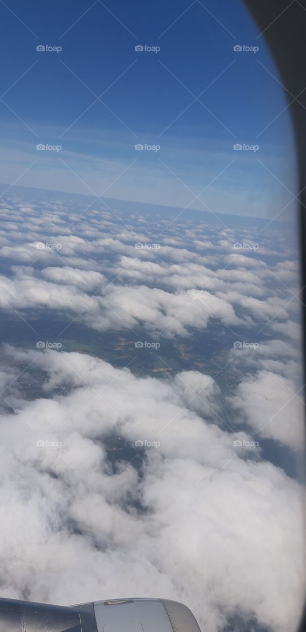 airborne inflight clouds from above