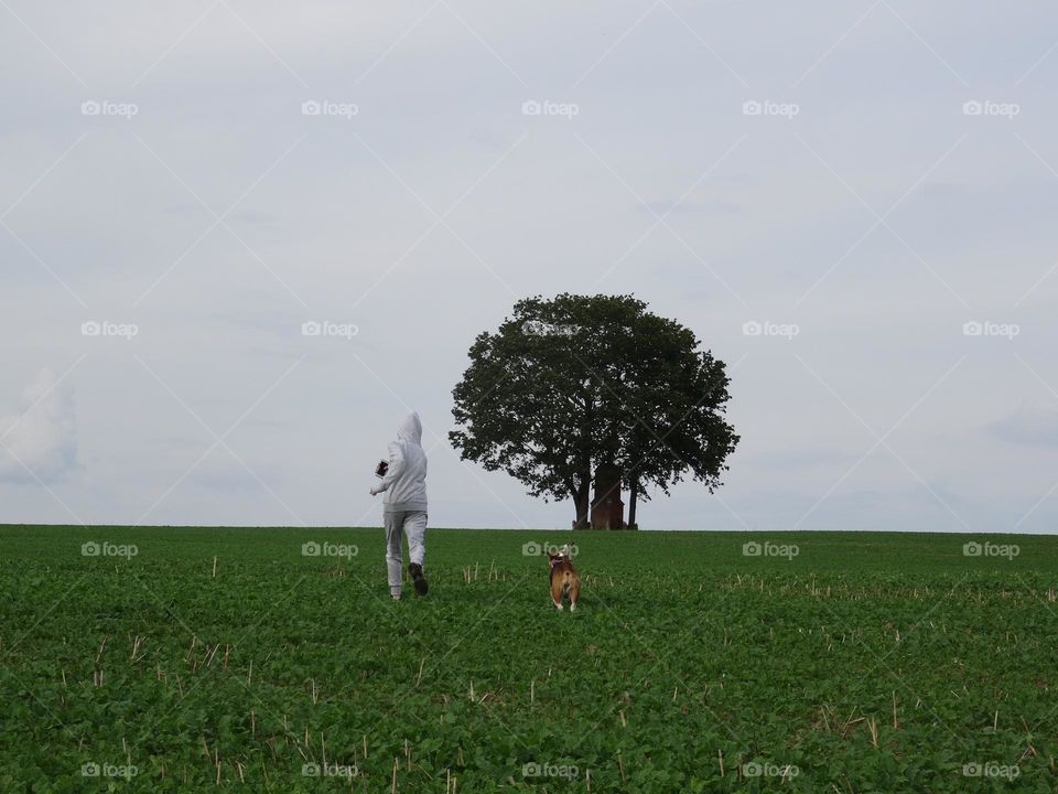 Child and dog