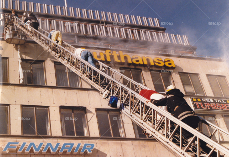 fire ladder rescue climbing by MagnusPm
