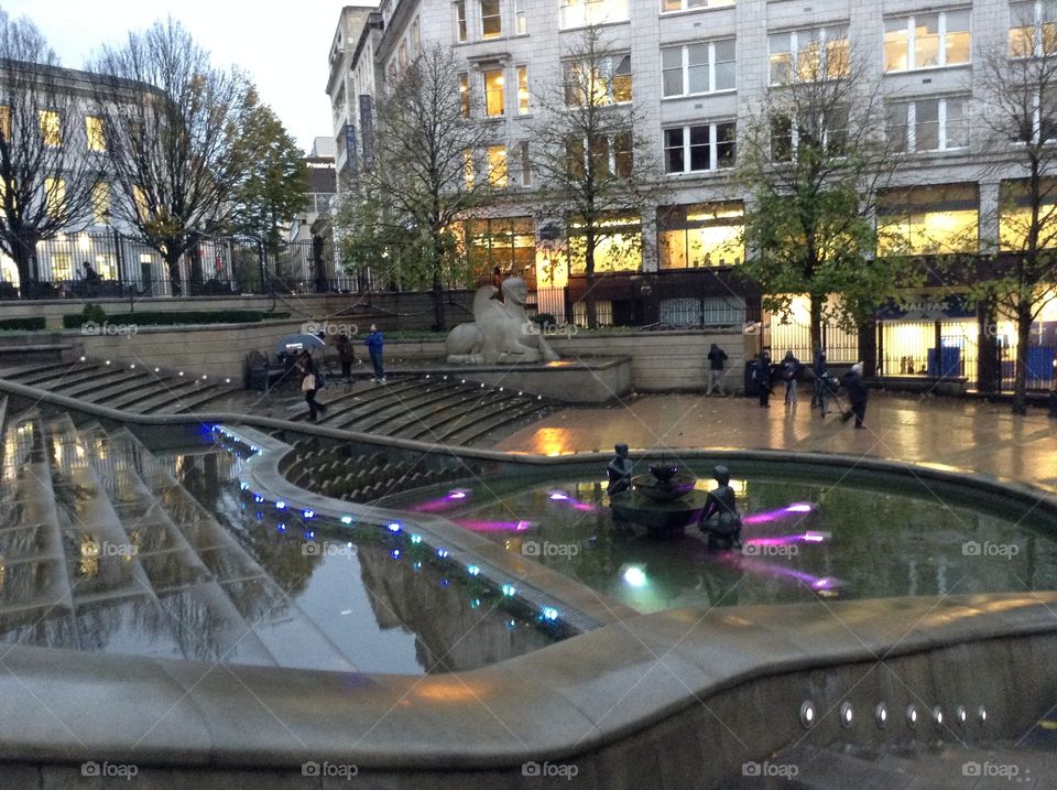 A rainy day in the city of Birmingham, England 