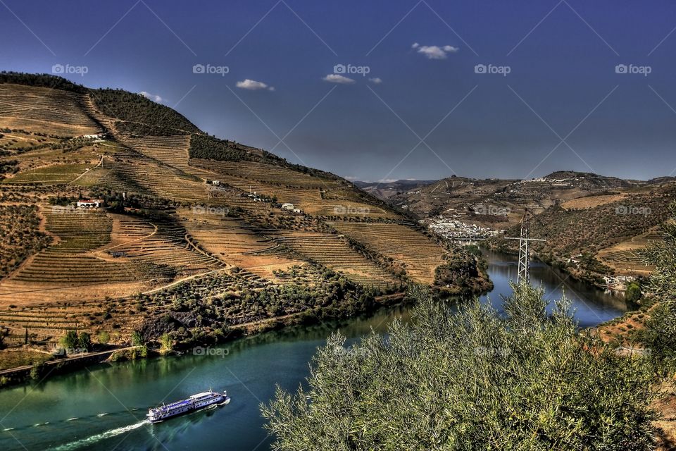 High angle view of cruise sailing