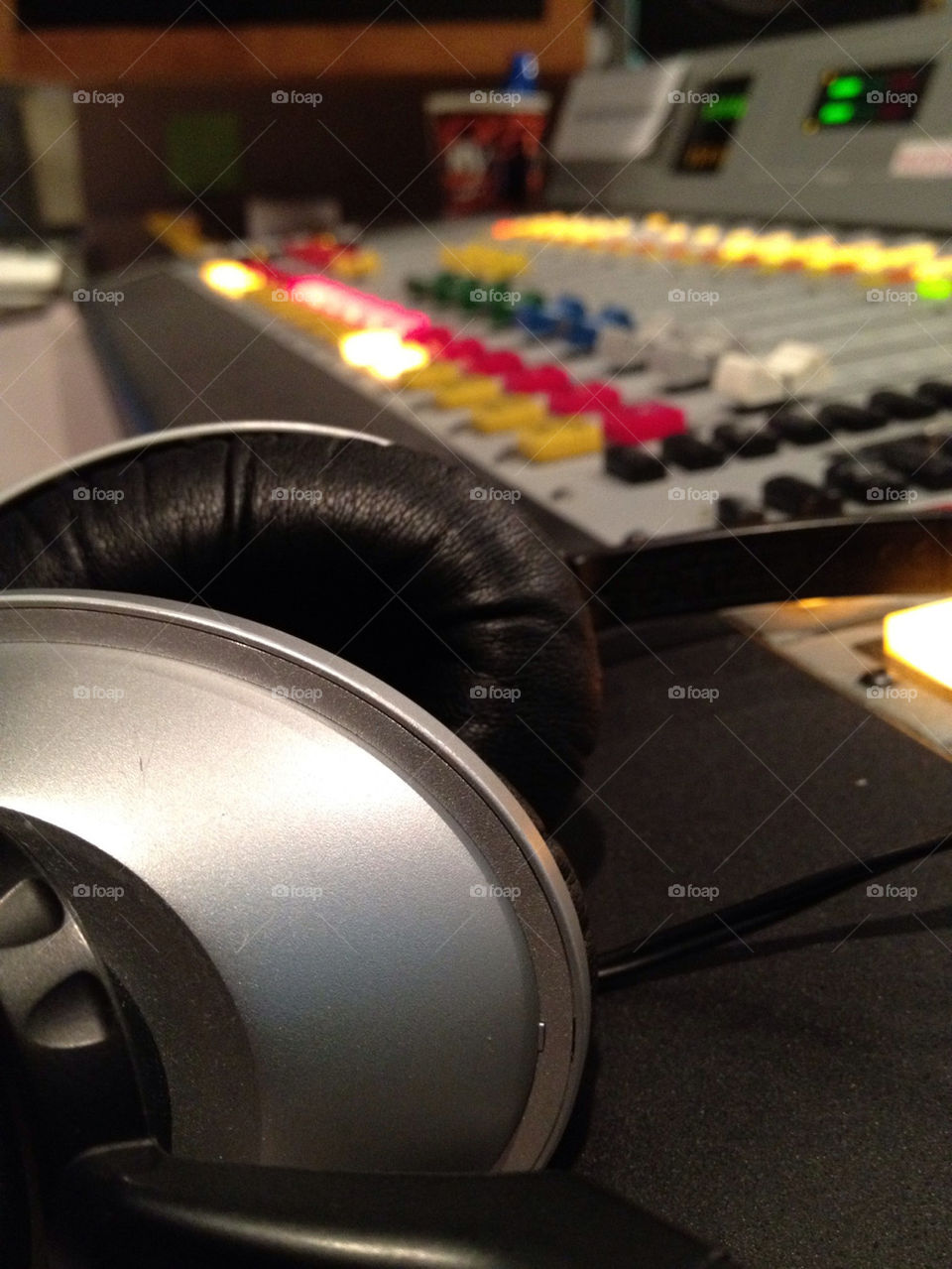 radio headphones studio soundboard by cindy