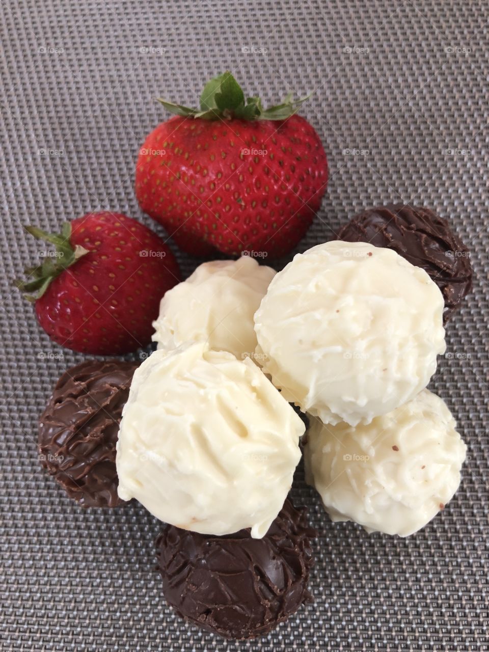 Chocolate truffle with strawberry